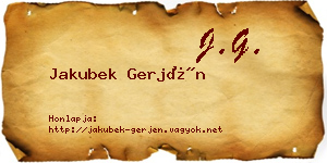 Jakubek Gerjén névjegykártya